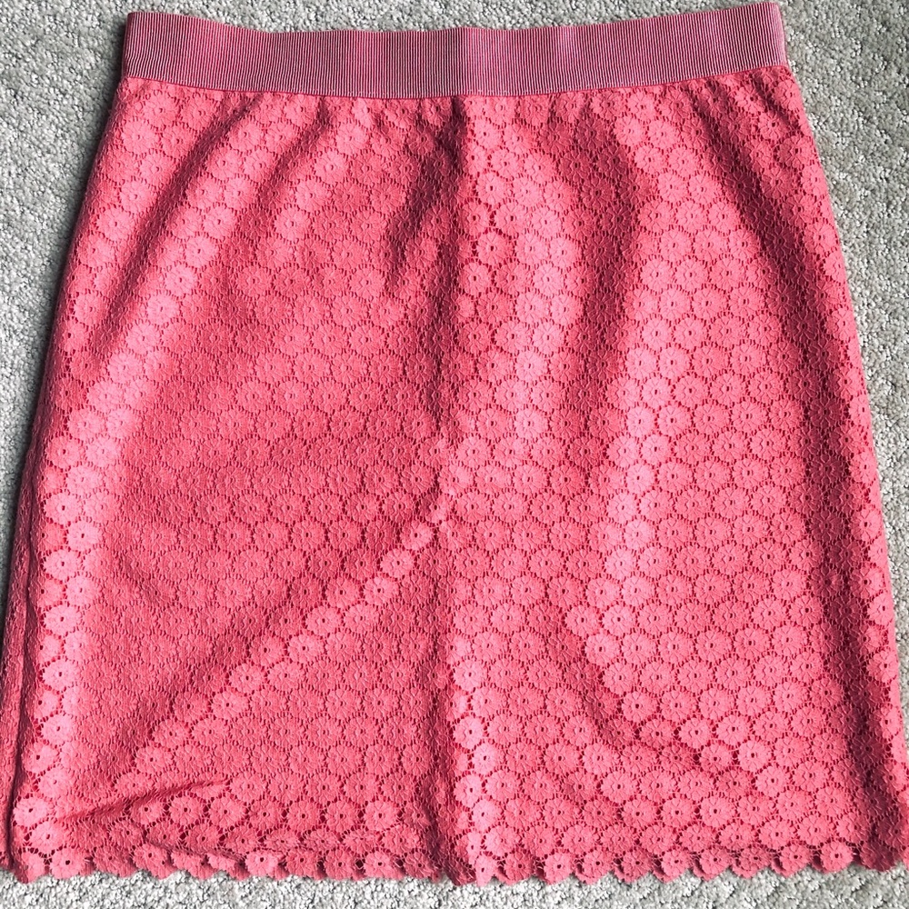 Ann Taylor Loft Coral Pencil Skirt